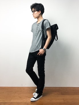 「5441 by sunduck（ゴーヨンヨンイチバイサンダック）のアイテム」を使った、武井一輝さん（メンズ・172cm）の夏コーディネート