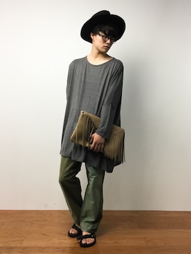 「チャイハネ（チャイハネ）のアイテム（Tシャツ/カットソー）」を使った、武井一輝さん（メンズ・172cm）の夏コーディネート