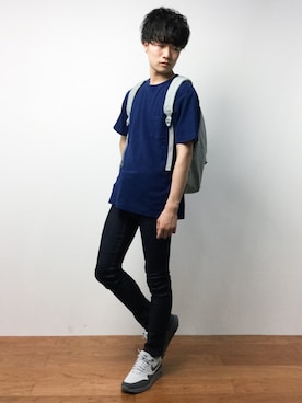 「Champion（チャンピオン）のアイテム（バッグ）」を使った、武井一輝さん（メンズ・172cm）の夏コーディネート