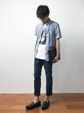 「ACUNEO（アクネオ）のアイテム」を使った、武井一輝さん（メンズ・172cm）の夏コーディネート