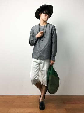 「417 EDIFICE（フォーワンセブンエディフィス）のアイテム（バッグ）」を使った、武井一輝さん（メンズ・172cm）の夏コーディネート