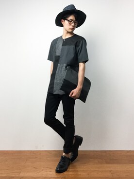 「NO ID.（ノーアイディ）のアイテム」を使った、武井一輝さん（メンズ・172cm）の夏コーディネート