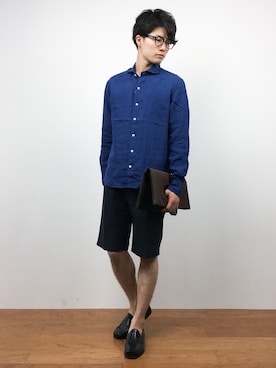 「Simplicite（サンプリシテ）のアイテム」を使った、武井一輝さん（メンズ・172cm）の夏コーディネート