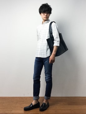 「Burner（バーナー）のアイテム（トップス）」を使った、武井一輝さん（メンズ・172cm）の夏コーディネート