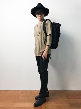 「B'2nd（ビーセカンド）のアイテム（帽子）」を使った、武井一輝さん（メンズ・172cm）の夏コーディネート