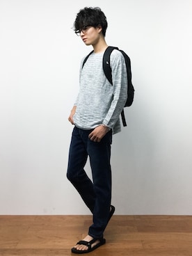 「アイテム（バックパック/リュック）」を使った、武井一輝さん（メンズ・172cm）の夏コーディネート