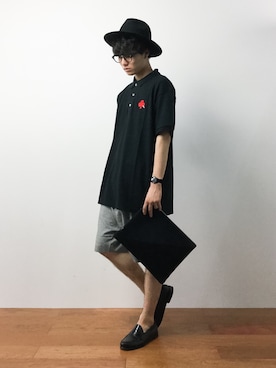 「NATAL DESIGN（ネイタルデザイン）のアイテム（スラックス）」を使った、武井一輝さん（メンズ・172cm）の夏コーディネート