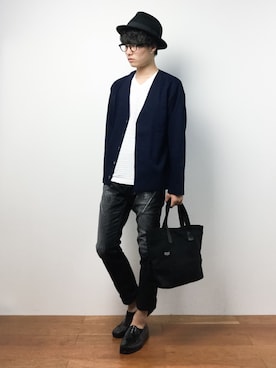 「TAKA-Q（タカキュー）のアイテム（トートバッグ）」を使った、武井一輝さん（メンズ・172cm）の夏コーディネート