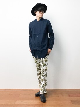 「ADPOSION（アドポーション）のアイテム」を使った、武井一輝さん（メンズ・172cm）の夏コーディネート