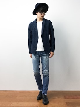 「TATRAS CONCEPT STORE（タトラスコンセプトストア）のアイテム（ハット）」を使った、武井一輝さん（メンズ・172cm）の夏コーディネート