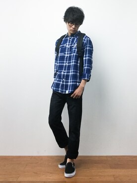 「Herschel Supply（ハーシェルサプライ）のアイテム」を使った、武井一輝さん（メンズ・173cm）の夏コーディネート