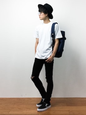 「Champion（チャンピオン）のアイテム（バッグ）」を使った、武井一輝さん（メンズ・173cm）の夏コーディネート