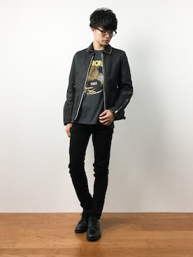 「LAST LIBERTY（ラストリバティ）のアイテム」を使った、武井一輝さん（メンズ・173cm）の夏コーディネート