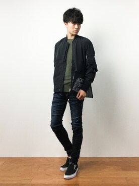 「Herschel Supply（ハーシェルサプライ）のアイテム」を使った、武井一輝さん（メンズ・173cm）の夏コーディネート