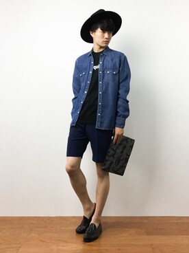 「Burner（バーナー）のアイテム（バッグ）」を使った、武井一輝さん（メンズ・173cm）の夏コーディネート
