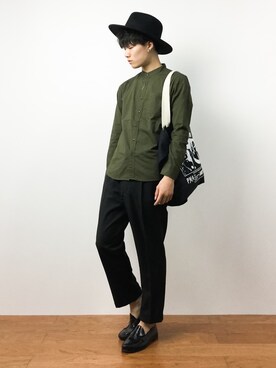 「OBEY（オベイ）のアイテム（バッグ）」を使った、武井一輝さん（メンズ・173cm）の夏コーディネート