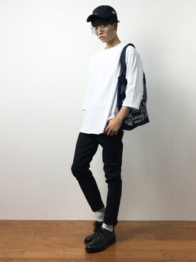 「MAPTOTE（ マップトート）のアイテム」を使った、武井一輝さん（メンズ・173cm）の夏コーディネート