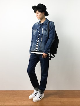「AZUL by moussy（アズールバイマウジー）のアイテム（ブルゾン）」を使った、武井一輝さん（メンズ・173cm）の夏コーディネート
