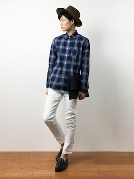 「glory crew（グローリークルー）のアイテム（バッグ）」を使った、武井一輝さん（メンズ・173cm）の夏コーディネート