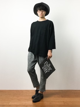 「BLACK by VANQUISH（ブラックバイバンキッシュ）のアイテム（ハット）」を使った、武井一輝さん（メンズ・173cm）の夏コーディネート
