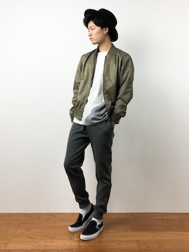 「JOURNAL STANDARD relume（ジャーナルスタンダード　レリューム）のアイテム（MA-1）」を使った、武井一輝さん（メンズ・173cm）の夏コーディネート