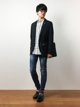「AZUL by moussy（アズールバイマウジー）のアイテム（その他アウター）」を使った、武井一輝さん（メンズ・173cm）の夏コーディネート
