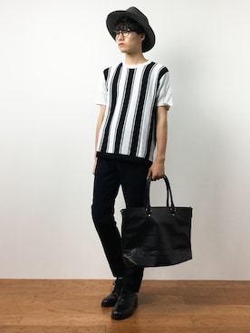 「TMT（ティーエムティー）のアイテム（帽子）」を使った、武井一輝さん（メンズ・173cm）の夏コーディネート