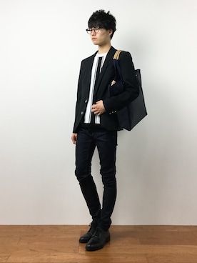 「MK MICHEL KLEIN（エムケーミッシェルクラン）のアイテム」を使った、武井一輝さん（メンズ・173cm）の夏コーディネート