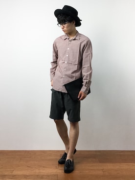 「XX FOUR（ダブルエックスフォー）のアイテム」を使った、武井一輝さん（メンズ・173cm）の夏コーディネート