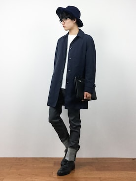 「CASPER JOHN（キャスパージョン）のアイテム（帽子）」を使った、武井一輝さん（メンズ・173cm）の秋コーディネート