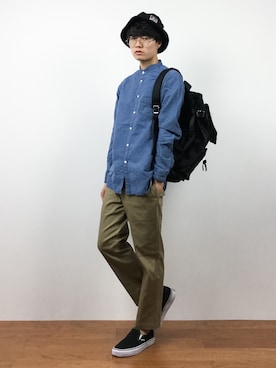 「BEN DAVIS（ベンデイビス）のアイテム（帽子）」を使った、武井一輝さん（メンズ・173cm）の秋コーディネート