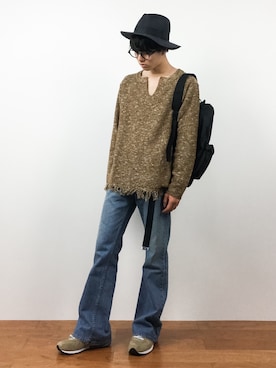 「semantic design（セマンティックデザイン）のアイテム」を使った、武井一輝さん（メンズ・173cm）の秋コーディネート