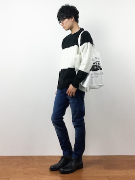 「SCOTCH & SODA（スコッチ アンド ソーダ）のアイテム（パンツ）」を使った、武井一輝さん（メンズ・173cm）の秋コーディネート