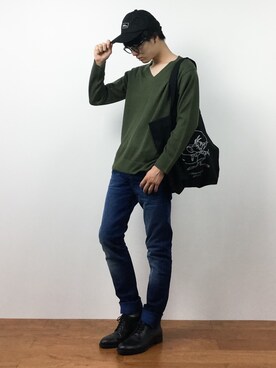 「WISM（ウィズム）のアイテム」を使った、武井一輝さん（メンズ・173cm）の秋コーディネート