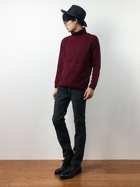 「semantic design（セマンティックデザイン）のアイテム」を使った、武井一輝さん（メンズ・173cm）の秋コーディネート
