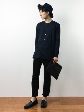 「HVC（エイチブイシー）のアイテム（帽子）」を使った、武井一輝さん（メンズ・173cm）の秋コーディネート