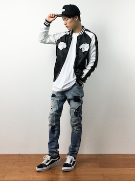 「CASPER JOHN AIVER（キャスパージョンアイバー）のアイテム（その他アウター）」を使った、武井一輝さん（メンズ・173cm）の秋コーディネート