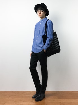 「L.H.P Private Brand（エルエイチピープライベートブランド）のアイテム（帽子）」を使った、武井一輝さん（メンズ・173cm）の秋コーディネート