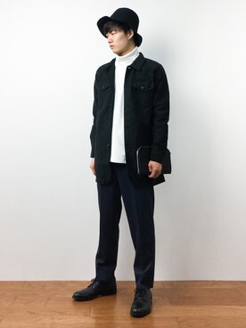 「UR SELECT（ユーアールセレクト）のアイテム（帽子）」を使った、武井一輝さん（メンズ・173cm）の秋コーディネート