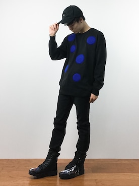 「CASPER JOHN AIVER（キャスパージョンアイバー）のアイテム（パンツ）」を使った、武井一輝さん（メンズ・173cm）の秋コーディネート