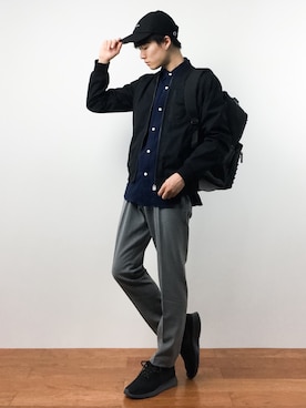 「JOURNAL STANDARD（ジャーナルスタンダード）のアイテム（MA-1）」を使った、武井一輝さん（メンズ・173cm）の秋コーディネート