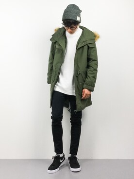 「アンクルパンツ」｜「アイテム（モッズコート）」を使った、武井一輝さん（メンズ・173cm）の秋コーディネート