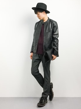 「WEGO（ウィゴー）のアイテム（ブーツ）」を使った、武井一輝さん（メンズ・173cm）の秋コーディネート