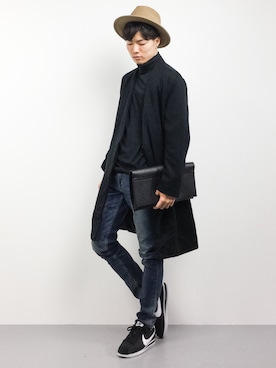 「BRIXTON（ブリクストン）のアイテム（帽子）」を使った、武井一輝さん（メンズ・173cm）の秋コーディネート