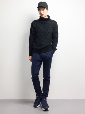 「improves（インプローブス）のアイテム（ニット/セーター）」を使った、武井一輝さん（メンズ・173cm）の秋コーディネート