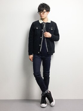 「Wrangler（ラングラー）のアイテム（ブルゾン）」を使った、武井一輝さん（メンズ・173cm）の秋コーディネート