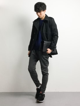 「improves（インプローブス）のアイテム（トレンチコート）」を使った、武井一輝さん（メンズ・173cm）の秋コーディネート