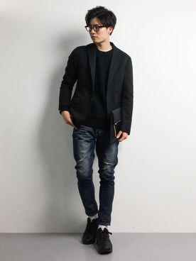 「SHIPS JET BLUE（シップスジェットブルー）のアイテム（バッグ）」を使った、武井一輝さん（メンズ・173cm）の秋コーディネート