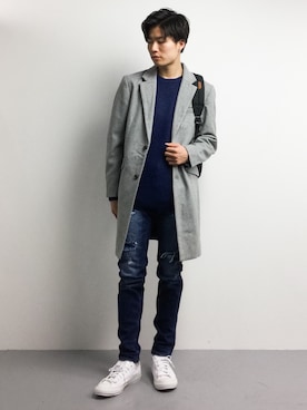 「Herschel Supply（ハーシェルサプライ）のアイテム」を使った、武井一輝さん（メンズ・173cm）の冬コーディネート