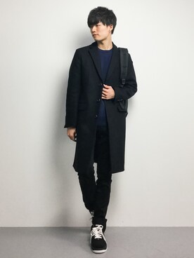 「Herschel Supply（ハーシェルサプライ）のアイテム」を使った、武井一輝さん（メンズ・173cm）の冬コーディネート